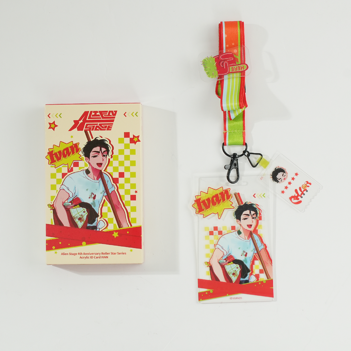 ALIEN STAGE 4th Anniversary Roller Star Ivan Acrylic ID Badge Lanyard product image 1