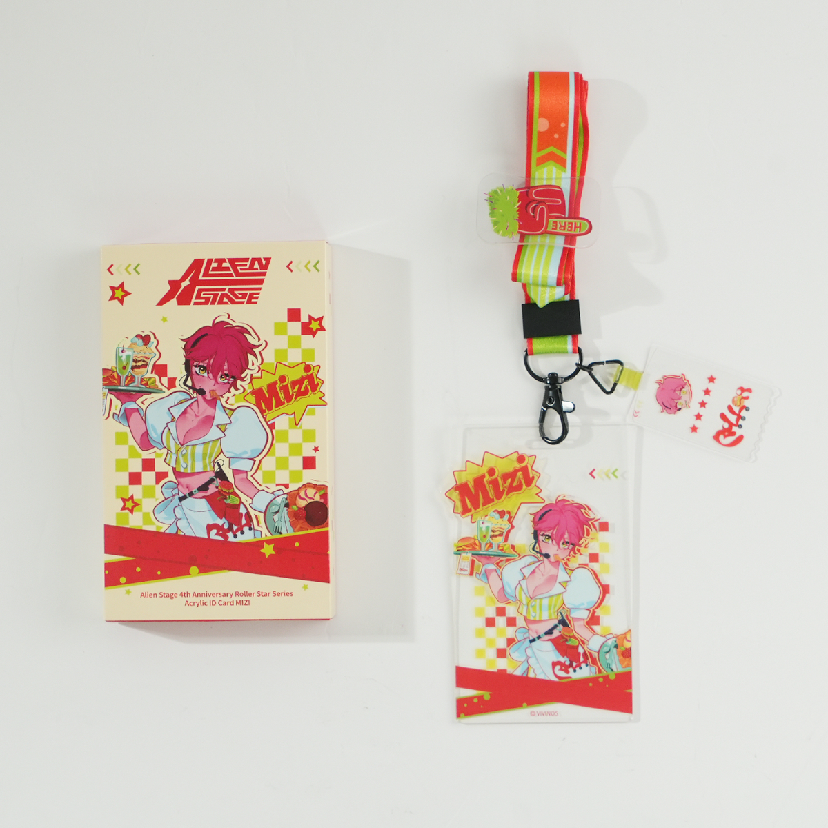 ALIEN STAGE 4th Anniversary Roller Star Mizi Acrylic ID Badge Lanyard product image 1